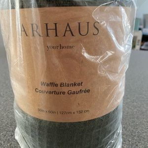 Arhaus waffle knit throw